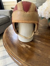 Authentic vintage 1940's Hutch H-18 Leather Football Helmet Red picture