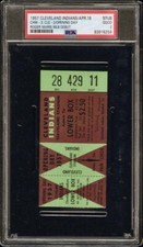 1957 ROGER MARIS MLB DEBUT TICKET🎟️4/16/57 OPENING DAY CLEVELAND INDIANS PSA 2 picture