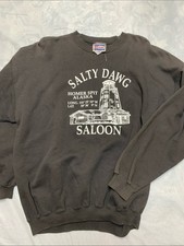 Vintage 90s Salty Dog Saloon Homer Alaska Crewneck Graphic Sweatshirt Brown XL picture