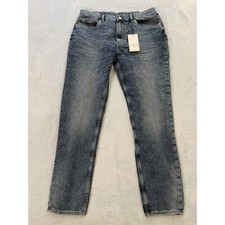 NWT Zara | Slim Tapered Leg Cotton Medium Wash Distressed Denim Jeans Men’ S 36 picture