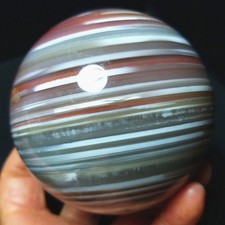 RARE 600.3G Natural Polishing Colorful Stripes Agate Crystal Healing CA4895 picture
