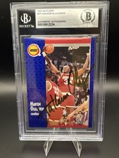 1991-92 Fleer Hakeem Olajuwon Rockets Autographed Card (BAS ) Full Vintage Sig picture