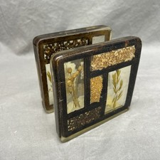 Colorflo Vintage Lucite Resin Seeds Grains Plants Napkin Letter Holder picture