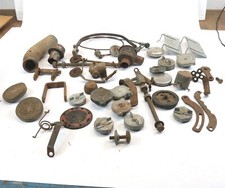 1930s-1950s HUGE LOT OF USED FORD PARTS BRACKETS CAPS CABLES BOTLS MISC picture