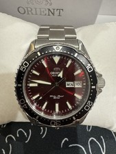 Orient Kamasu Red Dial Automatic Men’s Watch Stainless Steel Box Papers Links picture
