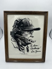 Don James Signed 1985 Washington Huskies Caricature Go Dawgs Framed UW picture