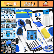 36Pcs Car Wash Detailing Kit - Foam Gun, Long Handle Brush, Collapsible Bucket, picture