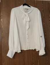 Unique Vintage Brand Bow Blouse White picture