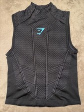 GYMSHARK Women’s Onyx V1 Tank in Black/Onyx Grey/Brand Blue - Size Medium picture