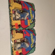 Vintage 1988 Smurfs Flocked Figures Lot Brainy Smurf & Hefty Smurf Sealed/NEW picture