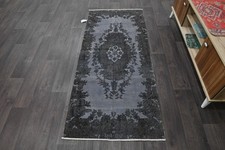 Oushak 3x6,Turkish Rug,vintage,anatolian,BLUE,kilim,Bohemian,handmade,wool picture