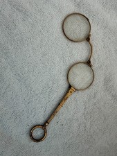 Antique Gold Filled Lorgnette Glasses Folding  victorian Era  picture