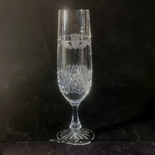 GALWAY OLD CLADDAGH CHAMPAGNE FLUTE, Etched & Cut Lead Crystal, 8