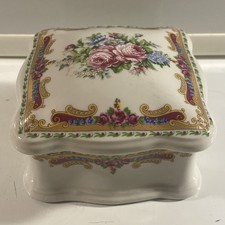 Vintage Limoges France Hand Painted Floral Porcelain Trinket Box picture