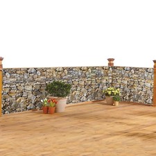 Collections Etc Realistic Faux Stone Privacy Fence Cover-Rope & Metal Eyelets In picture