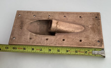 Vintage Bronze Shaft Log Wood Boat  10 3/4