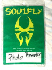 1998  Soulfly All Access Laminated Backstage Pass picture