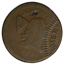1795 1/2C Plain Edge, No Pole C-5b Pl Edge No Pole Liberty Cap Half Cent - Ty... picture