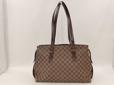 LOUIS VUITTON Chelsea N51119 Damier Ebene Tote Shoulder Bag Brown Authentic picture