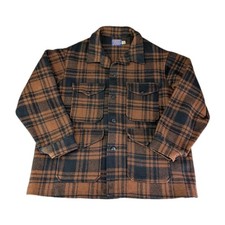 Vintage Pendleton Mackinaw Cruiser Wool Jacket Men's XL USA Made Brown Black picture