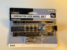 Everbilt 4in Combination Lock Barrel Bolt Black Keyless Security New picture
