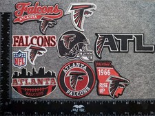 LOT OF 9 ATLANTA FALCONS IRON ON EMBROIDERED PATCHES EVERYTHING IN PHOTO picture
