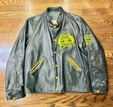 Men’s Vintage 1974-75 Dante’s Juveniles Leather Hockey Jacket #5 Canada M picture