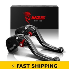MZS Black Motorcycle Brake Clutch Levers Adjustable Short picture