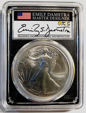 2024 P SILVER EAGLE STAR PRIVY PCGS MS70 DAMSTRA FDOI RARE BLACK CORE picture