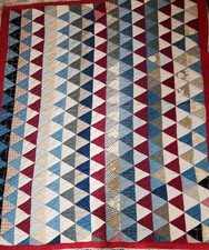 VTG HAND Stitched 1000 Pyramid PATCHWORK Cutter QUILT Cottagecore 77x 67in picture