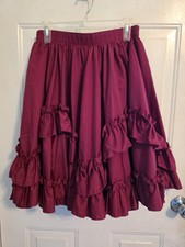 Vtg Calico Country Albuquerque Burgandy Petticoat Skirt Steampunk Renaissance L picture