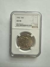 1942 50c Walking Liberty Silver Half Dollar NGC AU 58 picture