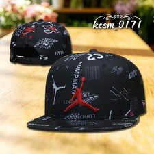 Jordan Jump Men Black Casual Sport Adjustable Flat Brim Hat Snapback Cap NO.23 picture