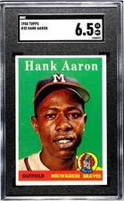 1958 Topps - Hank Aaron #30  SGC 6.5 Ex-NM+ Immaculate BRAVES - Top 10% Card picture