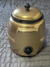 Vtg 1956 Helmco Lacy PF-40 Gold Topping Warmer Bain Marie White Porcelain Pot picture