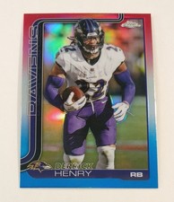 2025 TOPPS CHROME DERRICK HENRY RED WHITE BLUE REFRACTOR #25 BALTIMORE RAVENS picture
