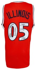 2005 Illinois Team Signed Orange Custom Basketball Jersey w/6 Sigs - (SS COA) picture