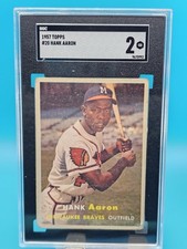 ⚾ 1957 Topps Hank Aaron #20 SGC 2 GOOD Vintage 💎 🔥 picture
