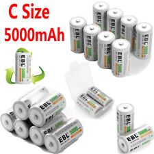 EBL Lot C Size NI-MH Rechargeable Batteries R14 1.2V C Cell Battery +Box picture