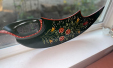 Vintage Swedish Wooden Flax Tool, Wooden Flax Scutching Knife, Sweden, 1966 picture