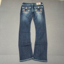 VTG True Religion Joey Super T Rainbow Stitch Slim Bootcut Jeans Women's 27x30 picture