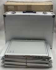 DISPLAYS2GO LITG7A 5-POCKET PORTABLE LITERATURE FLOOR STAND WITH CASE picture