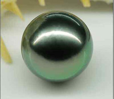 HUGE 13MM TAHITIAN GENUINE PERFECT ROUND BLACK GREEN LOOSE PEARL UNDRILLED JEWEL picture