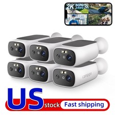 6pcs Wifi Wireless Security Camera System Solar Battery Powered Home 2 Way Talk picture