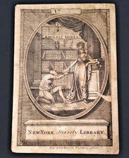 RARE 1807 New York Society Library Book Plate by Peter Maverick Chaptal picture