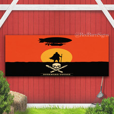 Sunset Airship Wanderer Spooky Halloween Indoor Outdoor Banner Sign with grommet picture