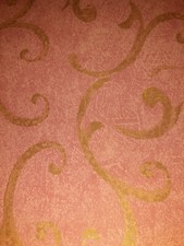 NOS VINTAGE Beautiful Double Rolls Designer Wallpaper THIBAUT T6475 RED GOLD SWI picture