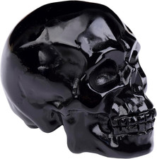 2Inch Black Obsidian Crystal Carved Skull Statue Spiritual Decor Skull Bathroom  picture