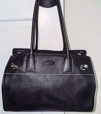 Tod's Girelli Black Leather Tote Hand Shoulder Bag Purse - Ships FREE picture