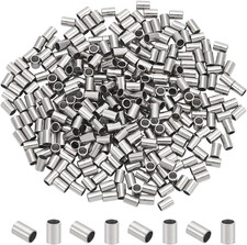 300Pcs Stainless Steel Tube Crimp & Spacer Beads 3mm Long picture